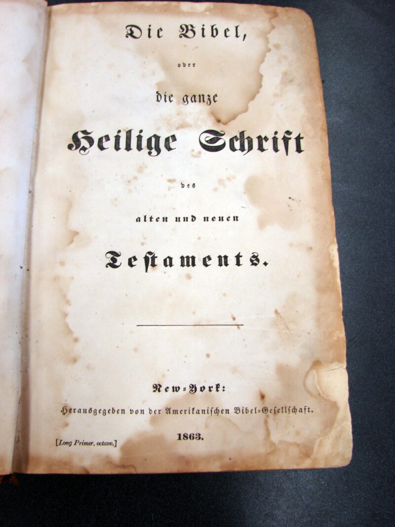 Antique German Bible 1863 From Germany w/ Handwritten Notes, Moose-R-Us.Com Log Cabin Decor