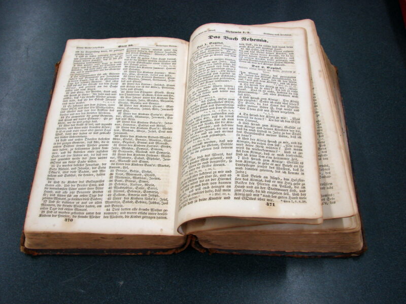 Antique German Bible 1863 From Germany w/ Handwritten Notes, Moose-R-Us.Com Log Cabin Decor