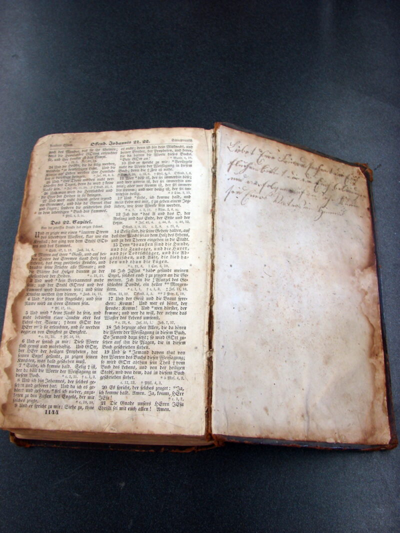 Antique German Bible 1863 From Germany w/ Handwritten Notes, Moose-R-Us.Com Log Cabin Decor