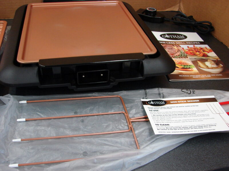 Gotham Steel Electric Smoke-Less Indoor Grill Non-Stick Copper Griddle Plus Bonus, Moose-R-Us.Com Log Cabin Decor