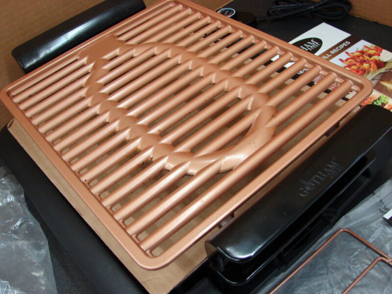 Gotham Steel Electric Smoke-Less Indoor Grill Non-Stick Copper Griddle Plus Bonus, Moose-R-Us.Com Log Cabin Decor