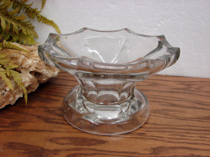 Vintage McKee Heavy Thick Clear Glass Punch Bowl Stand Display Riser, Moose-R-Us.Com Log Cabin Decor