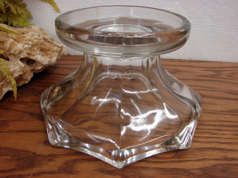 Vintage McKee Heavy Thick Clear Glass Punch Bowl Stand Display Riser, Moose-R-Us.Com Log Cabin Decor