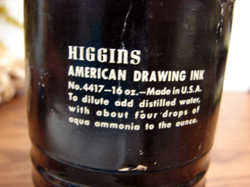 Vintage Higgins American India Drawing Ink 1 Pint Original Box Waterproof Black, Moose-R-Us.Com Log Cabin Decor