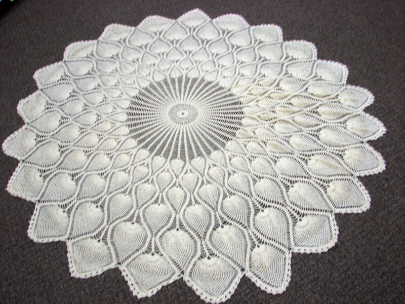 Vintage Crocheted Lot Table Runner 65&#8243; Round Table Cloth 100&#8217;s Hours of work, Moose-R-Us.Com Log Cabin Decor