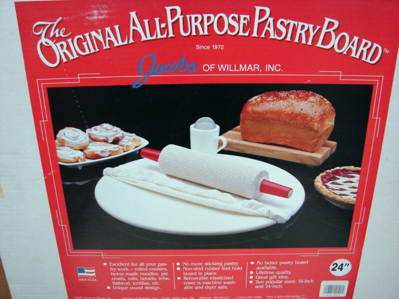 The Original All-Purpose Pastry Board Jacobs of Willmar 24&#8243; w/ Cover, Moose-R-Us.Com Log Cabin Decor