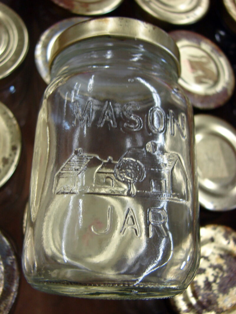 Lot of 24 Clear Glass Miniature Mason Jars w/ Lids 3 x 2&#8243;, Moose-R-Us.Com Log Cabin Decor