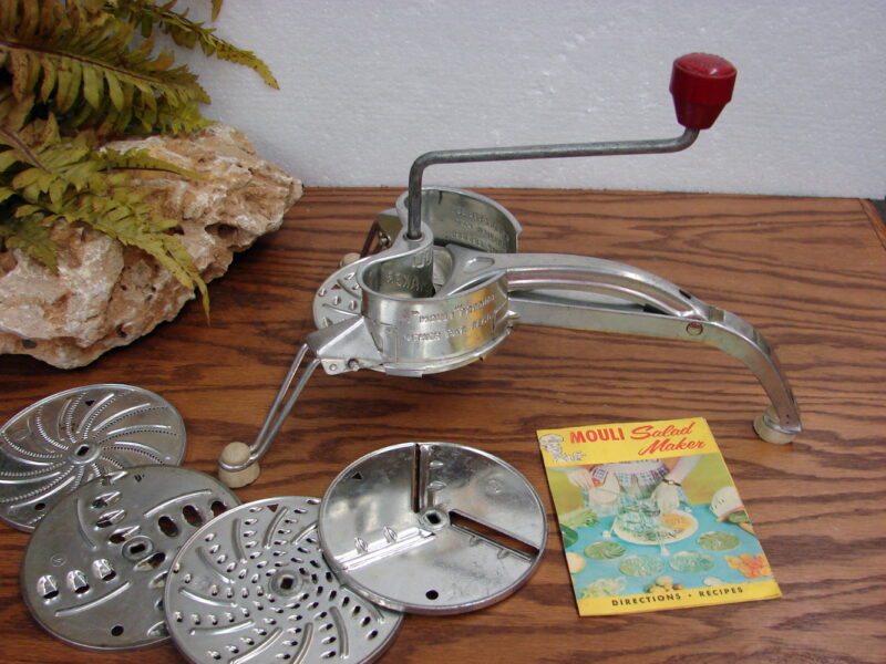 Vintage Mouli-Julienne Salad Maker Complete 5 Disc Set w/ Instructions/Recipes, Moose-R-Us.Com Log Cabin Decor