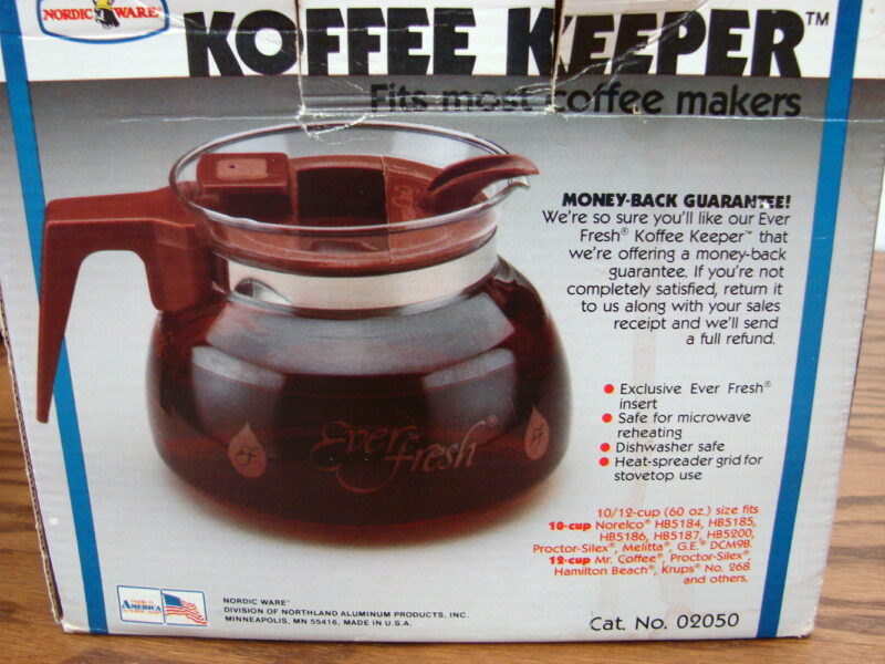 Nordic Ware Koffee Keeper Coffee Carafe Pot Keeps Coffee Fresh w/ Box, Moose-R-Us.Com Log Cabin Decor