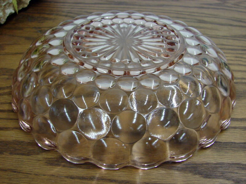 Vintage Pink Depression Glass Bubble Bowl Decorative 8&#8243;, Moose-R-Us.Com Log Cabin Decor