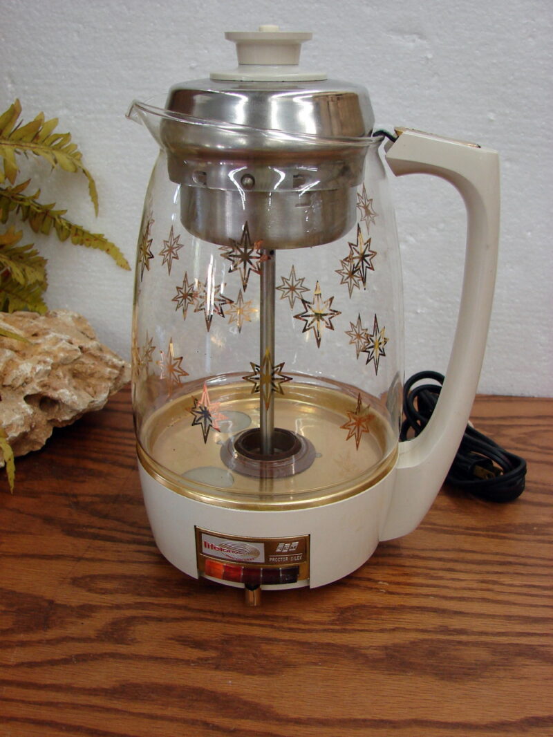 Vintage Proctor Silex Lifelong Atomic Starburst Electric Coffee Percolator Tested Works, Moose-R-Us.Com Log Cabin Decor