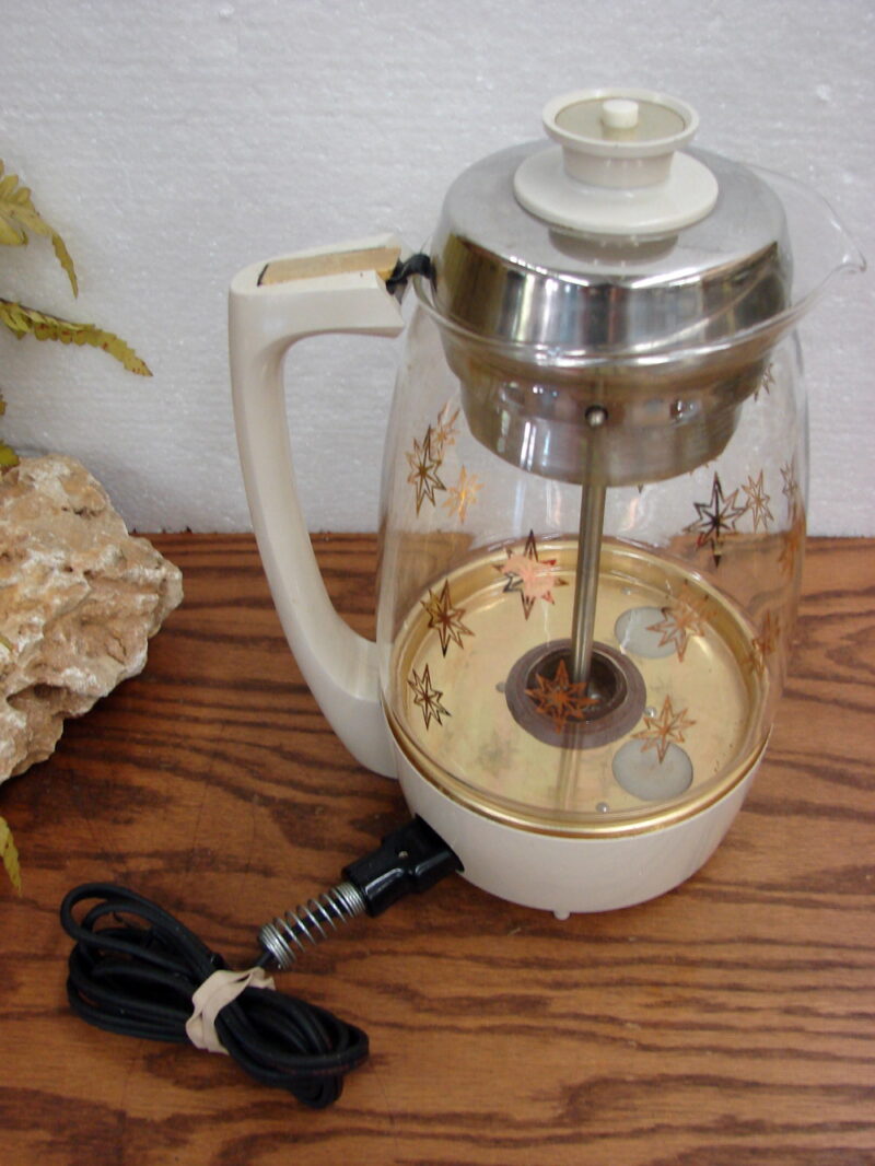 Vintage Proctor Silex Lifelong Atomic Starburst Electric Coffee Percolator Tested Works, Moose-R-Us.Com Log Cabin Decor