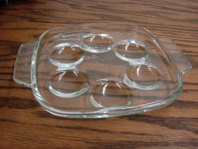 Vintage PYREX Flameware Sedlex France Clear Escargot Serving Plate, Moose-R-Us.Com Log Cabin Decor