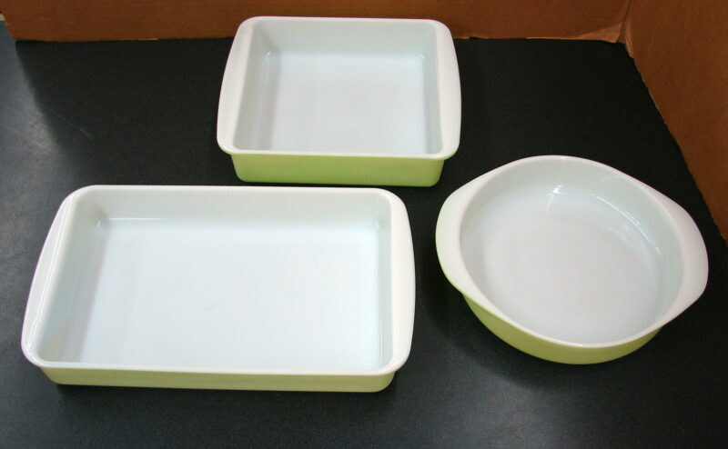 Vintage PYREX Lime Green Open Bakers #221 #222 #232 Set/3, Moose-R-Us.Com Log Cabin Decor