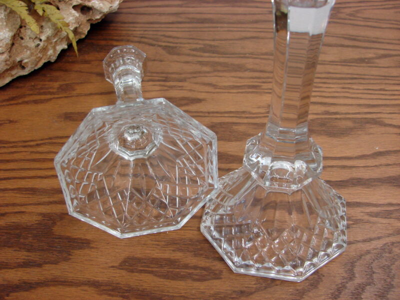 Vintage Solid Crystal Regency Candle Stick Set/2 Diamante Base, Moose-R-Us.Com Log Cabin Decor