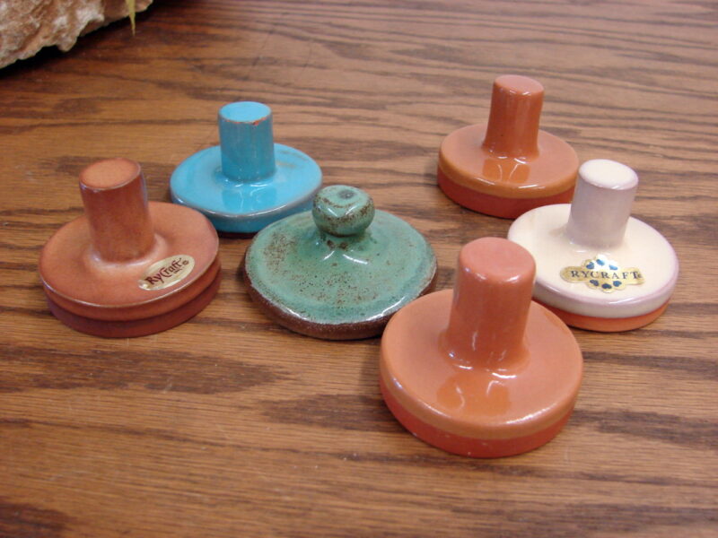 Set/6 Stoneware Cookie Press Stamp Mold with Handle Rycraft, Moose-R-Us.Com Log Cabin Decor