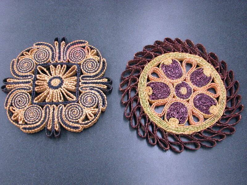 Vintage Raffia Woven Straw Trivet Hot Pad Set/2 Boho, Moose-R-Us.Com Log Cabin Decor