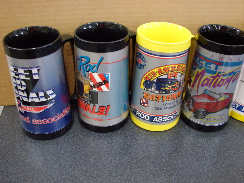 18 Vintage West Bend Thermo Serv Street Rod Association Steins 1982-1997, Moose-R-Us.Com Log Cabin Decor