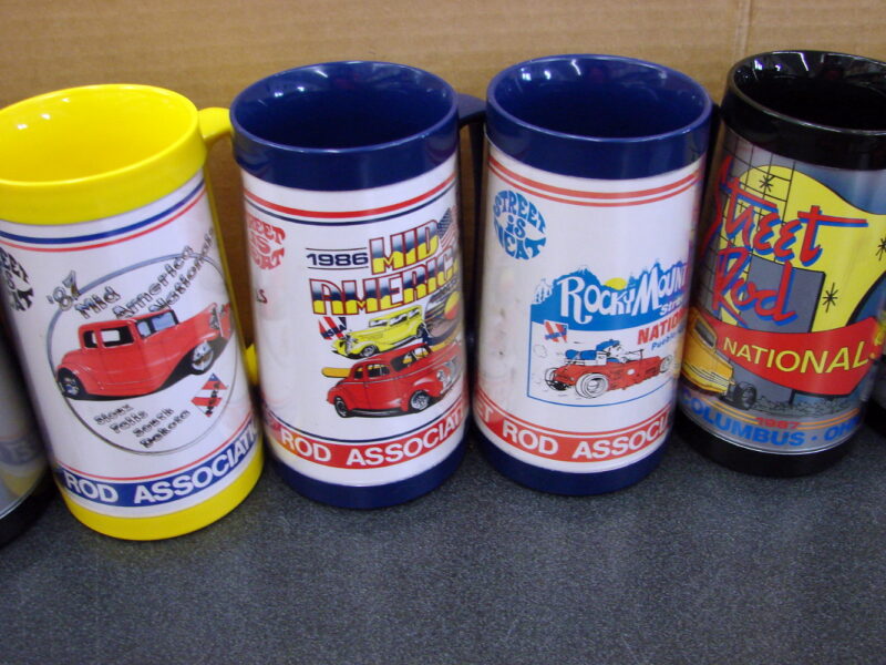 18 Vintage West Bend Thermo Serv Street Rod Association Steins 1982-1997, Moose-R-Us.Com Log Cabin Decor