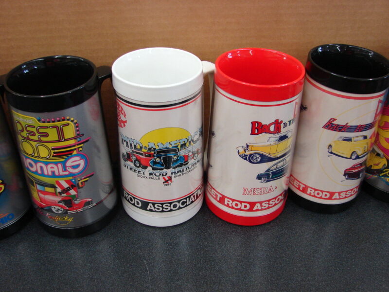 18 Vintage West Bend Thermo Serv Street Rod Association Steins 1982-1997, Moose-R-Us.Com Log Cabin Decor