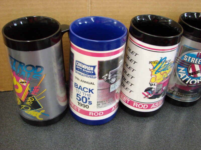 18 Vintage West Bend Thermo Serv Street Rod Association Steins 1982-1997, Moose-R-Us.Com Log Cabin Decor