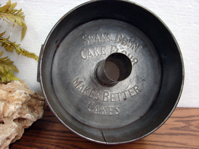 Vintage Swans Down Cake Flour Advertising Metal Bundt Angel Food Pan, Moose-R-Us.Com Log Cabin Decor