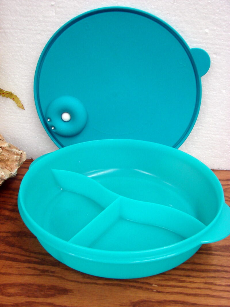 Tupperware Divided Dish Microwave Vented Lid #3284 Turquoise, Moose-R-Us.Com Log Cabin Decor