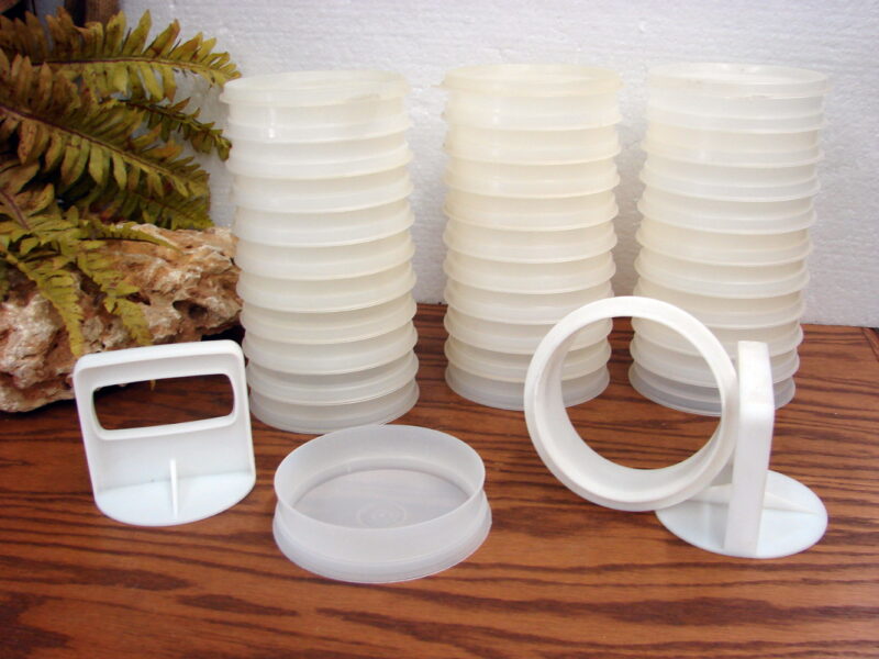 Vintage Tupperware 37 pc Hamburger Burger Press Freezer Keepers, Moose-R-Us.Com Log Cabin Decor