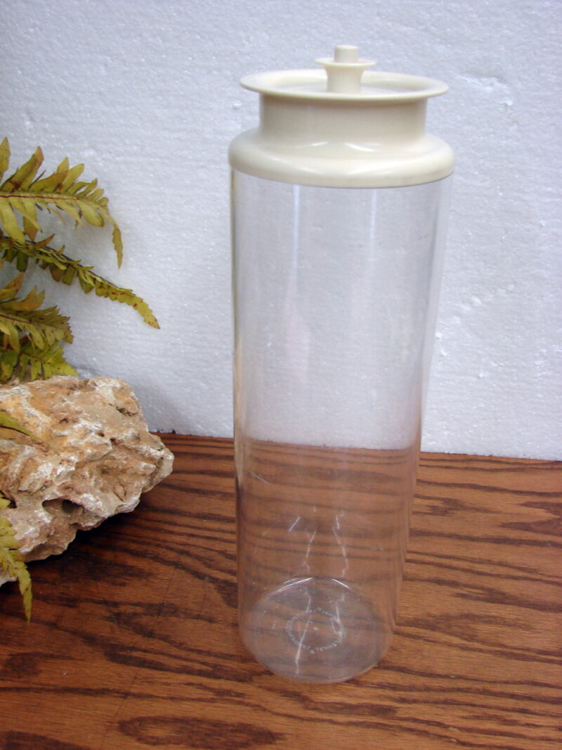 Vintage Tupperware #1486 Almond Push Button Lid Spaghetti Keeper, Moose-R-Us.Com Log Cabin Decor