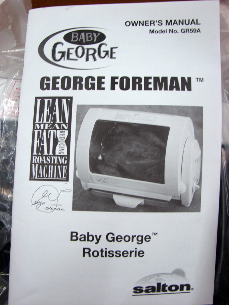 Brand New George Foreman GR59A Baby George Rotisserie No Original Box, Moose-R-Us.Com Log Cabin Decor