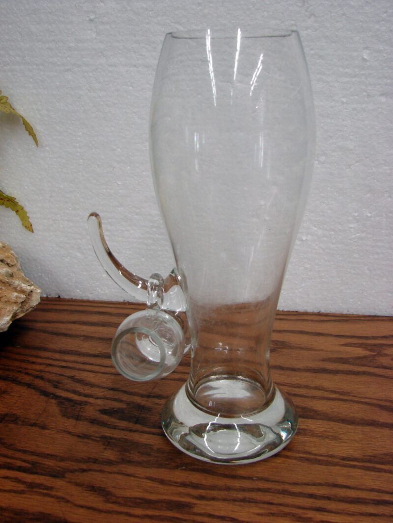 Vintage Blown Glass Pilsner Glass w/ Shot Glass Attached, Moose-R-Us.Com Log Cabin Decor