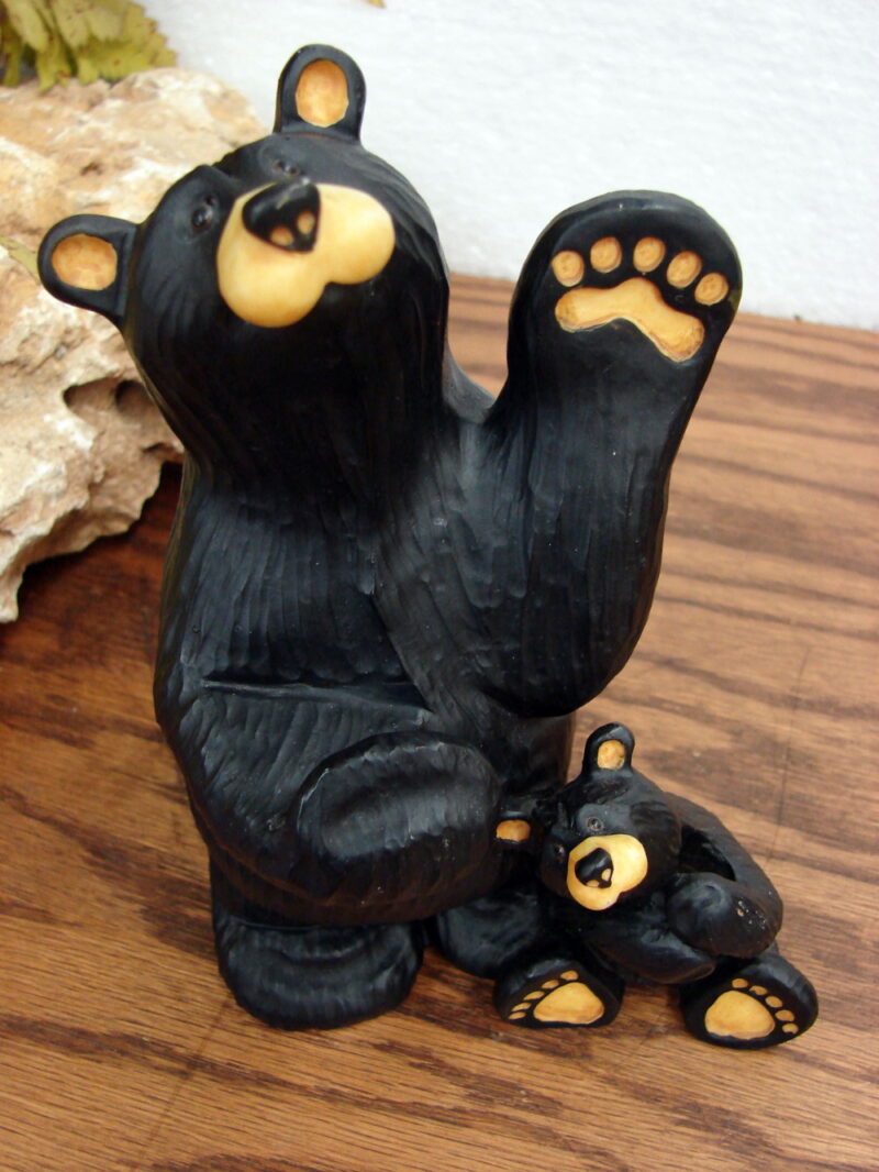 Retired Big Sky Carvers Bearfoot Bears Jeff Fleming Signature Dated Pen Card Holder Bic, Moose-R-Us.Com Log Cabin Decor