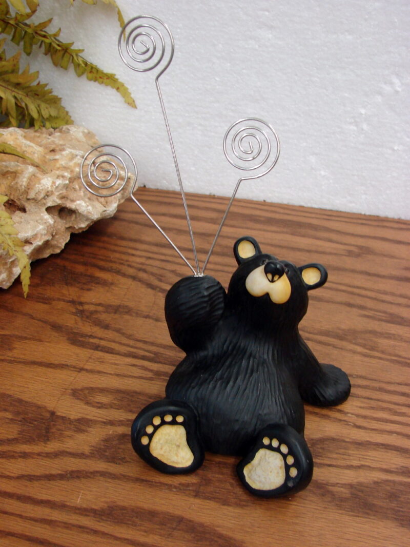 Retired Big Sky Carvers Bearfoot Bears Jeff Fleming Flash w/ Card Photo Picture Holder, Moose-R-Us.Com Log Cabin Decor