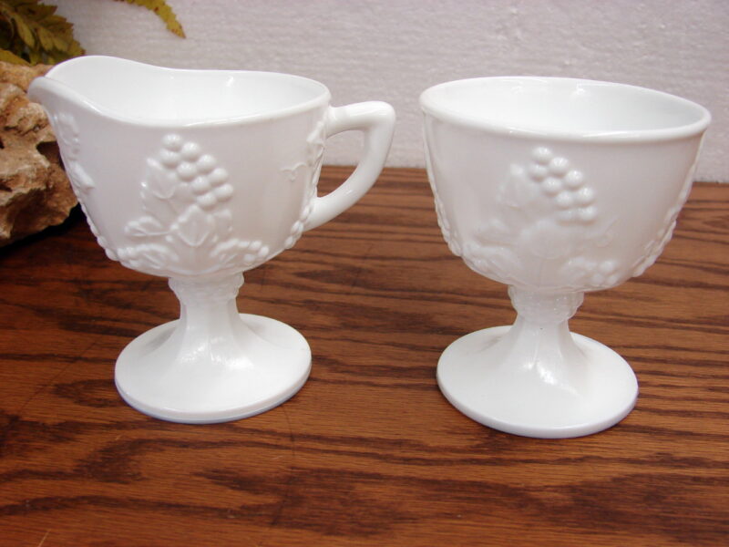 Indiana Glass Company Colony White Milk Glass Harvest Collection, Moose-R-Us.Com Log Cabin Decor