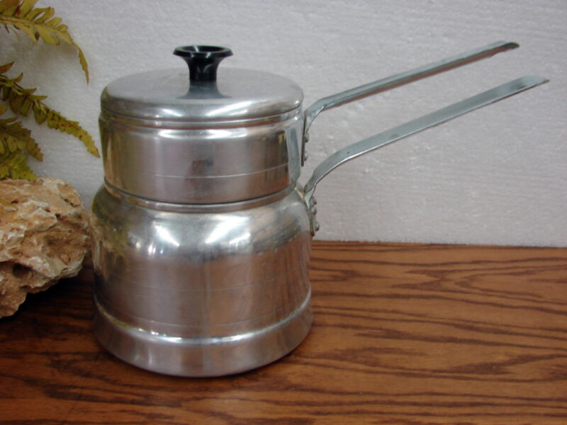 Vintage MCM Comet Aluminum Double Boiler, Moose-R-Us.Com Log Cabin Decor