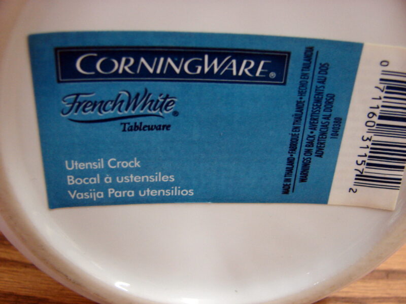 Vintage CorningWare French White Utensil Crock Wine Chiller, Moose-R-Us.Com Log Cabin Decor