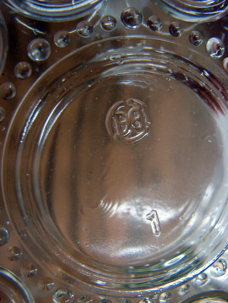 Vintage Clear Crystal Marked Trinket Bowl w/ Lid Butterfly Logo?, Moose-R-Us.Com Log Cabin Decor