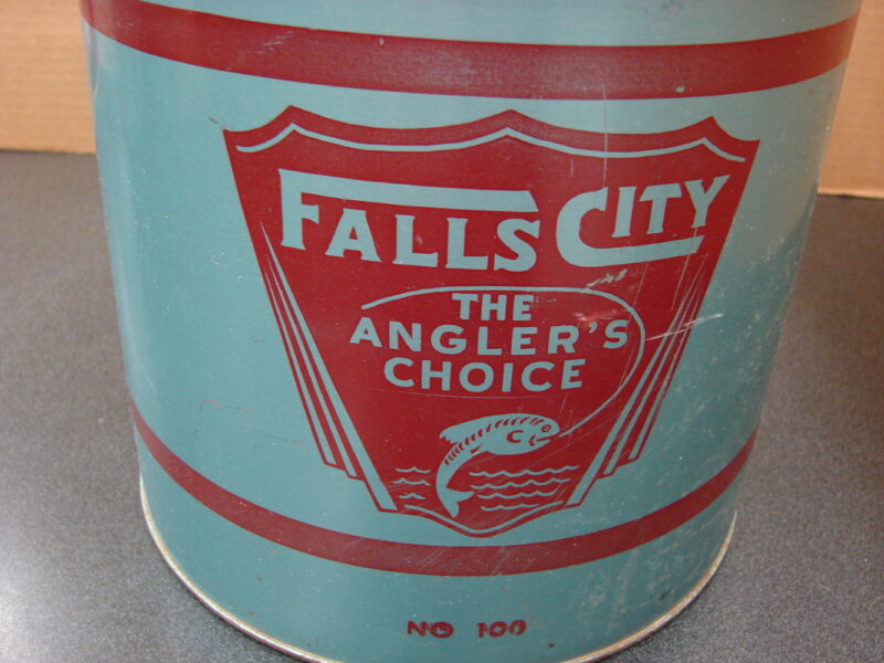 Vintage Falls City Ocean Green Minnow Bait Bucket Cabin Decor No. 100, Moose-R-Us.Com Log Cabin Decor