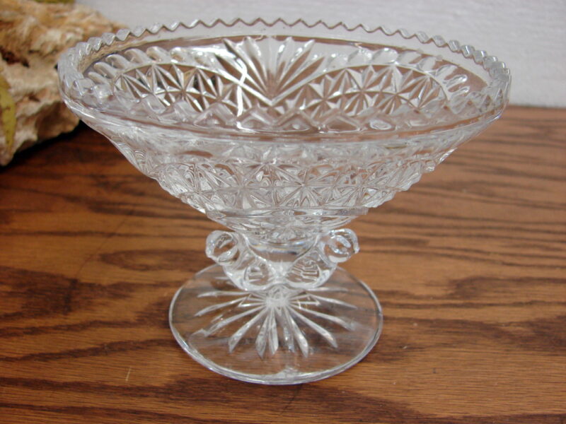 Hofbauer Byrdes W. Germany Crystal Clear Glass Footed Compote w/ Bird Feet, Moose-R-Us.Com Log Cabin Decor