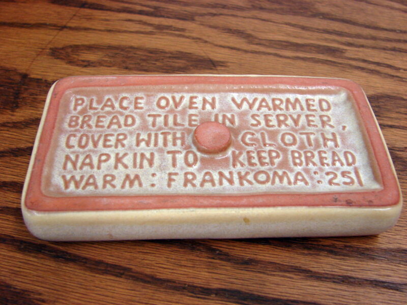 Vintage Frankoma Pottery Bread Warmer Tile Desert Gold #251, Moose-R-Us.Com Log Cabin Decor