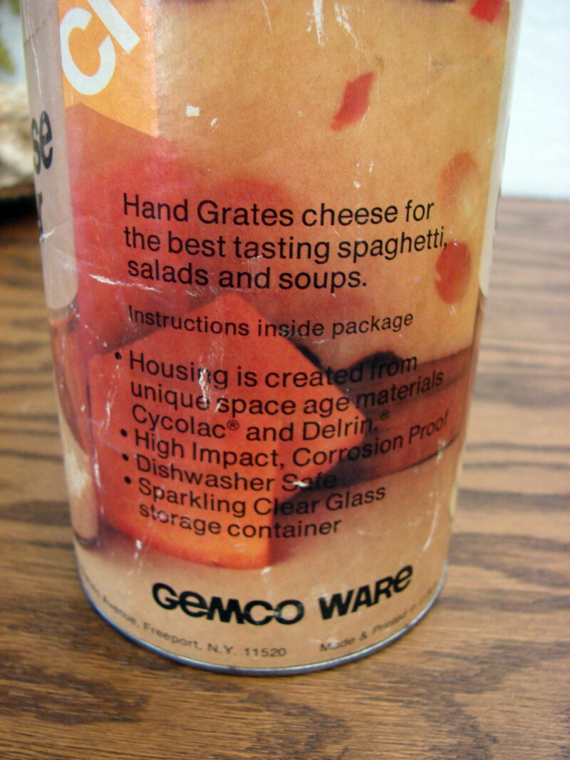 Vintage Gemco Glass Hard Cheese Grater Original Box Complete, Moose-R-Us.Com Log Cabin Decor