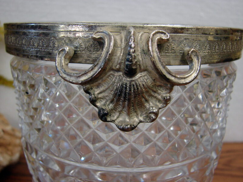 Wexford Crystal Style Silver Plate Rim Champagne Bucket Wine Chiller Germany, Moose-R-Us.Com Log Cabin Decor