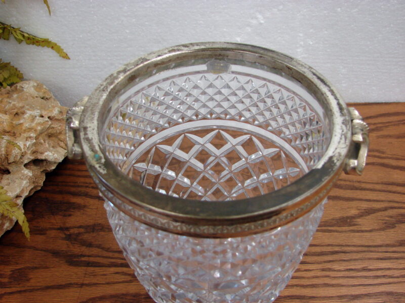 Wexford Crystal Style Silver Plate Rim Champagne Bucket Wine Chiller Germany, Moose-R-Us.Com Log Cabin Decor