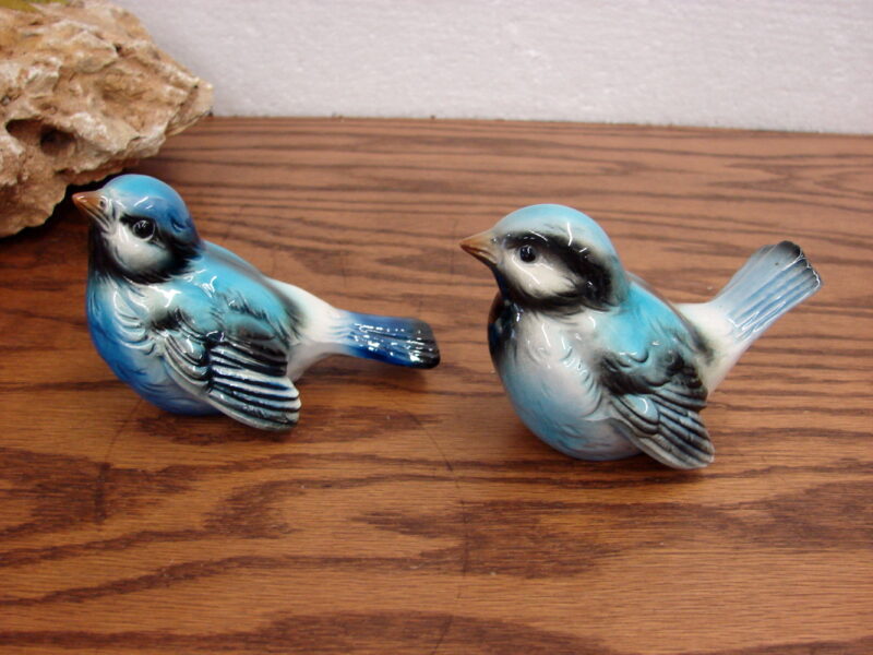 Vintage Goebel W. Germany Bird Figurine Blue Bird or Chickadee Sparrow Pair, Moose-R-Us.Com Log Cabin Decor