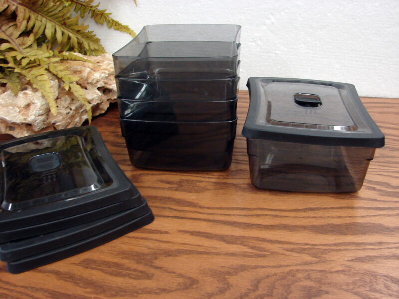 Set/5 IKEA Vented Microwave Food Safe Covered Storage Black Smoke, Moose-R-Us.Com Log Cabin Decor