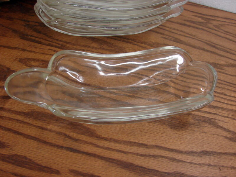 Vintage Indiana Glass Banana Split Glass Boat Dish Set/8, Moose-R-Us.Com Log Cabin Decor