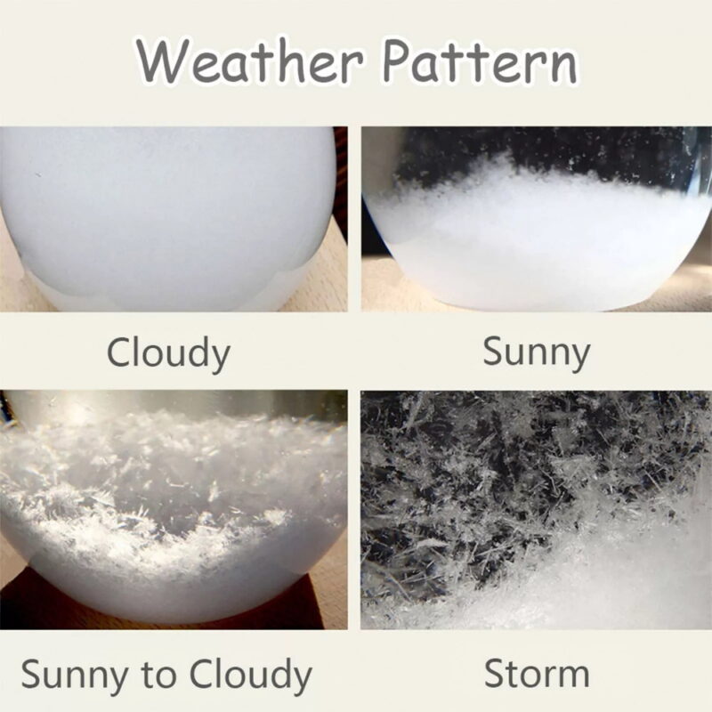 Enkrio Storm Glass Weather Station Weather Predictor Barometer w/ Wood Base, Moose-R-Us.Com Log Cabin Decor