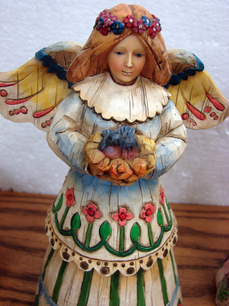 Jim Shore 2002 Angel of Love Birds Flowers Bird House Figurine, Moose-R-Us.Com Log Cabin Decor