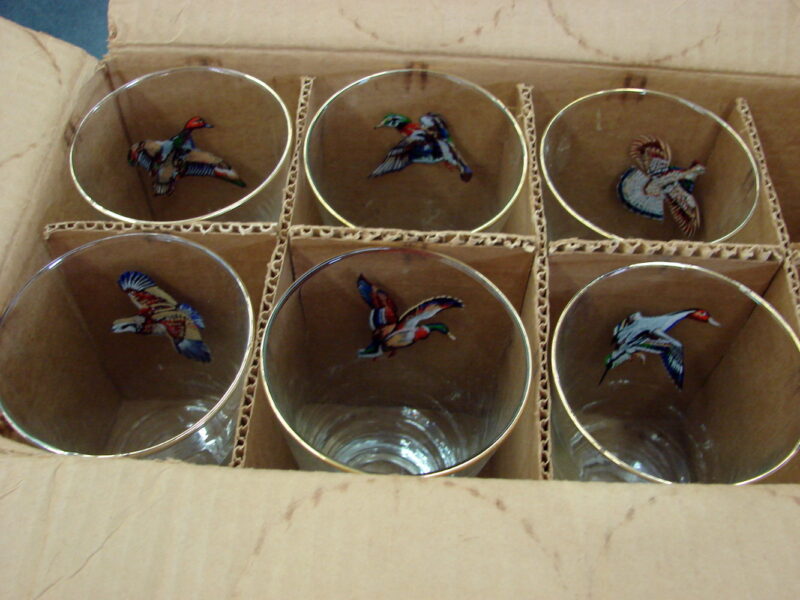 Vintage Libbey Case of 14 Oz Collins Game Birds 6 Glasses, Moose-R-Us.Com Log Cabin Decor