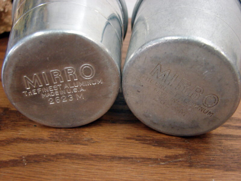 Set/2 Vintage Mirro Aluminum Measuring One Cup Shaker w/ Lid, Moose-R-Us.Com Log Cabin Decor